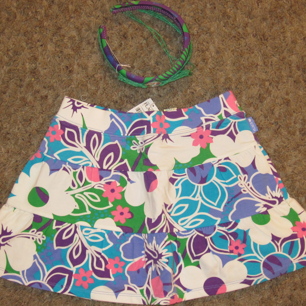 GiRLS SKORT w/ matching HEADBAND size 6X 7